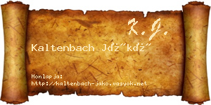 Kaltenbach Jákó névjegykártya